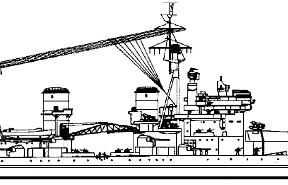 Боевой корабль HMS King George V 1943 [Battleship] - чертежи, габариты, рисунки